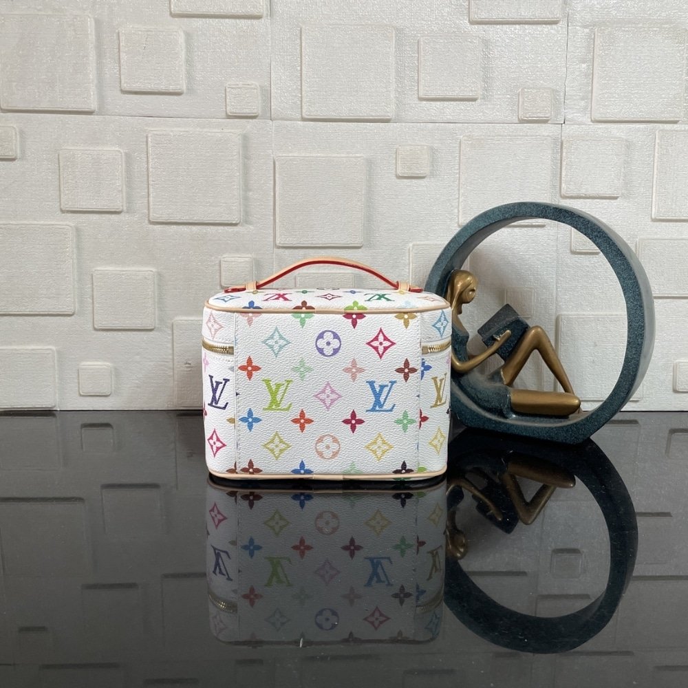 [S*per Vip 1:1] L0vis Vvtt0n X Takashi Murakami Nice Mini Multicolored White 24Cm M28340