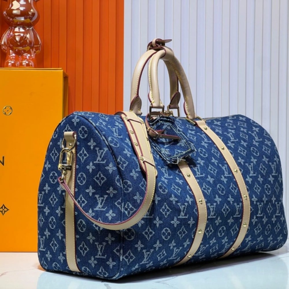 L0vis Vvtt0n Keepall Bandouliere 45 Denim Blue 45Cm
