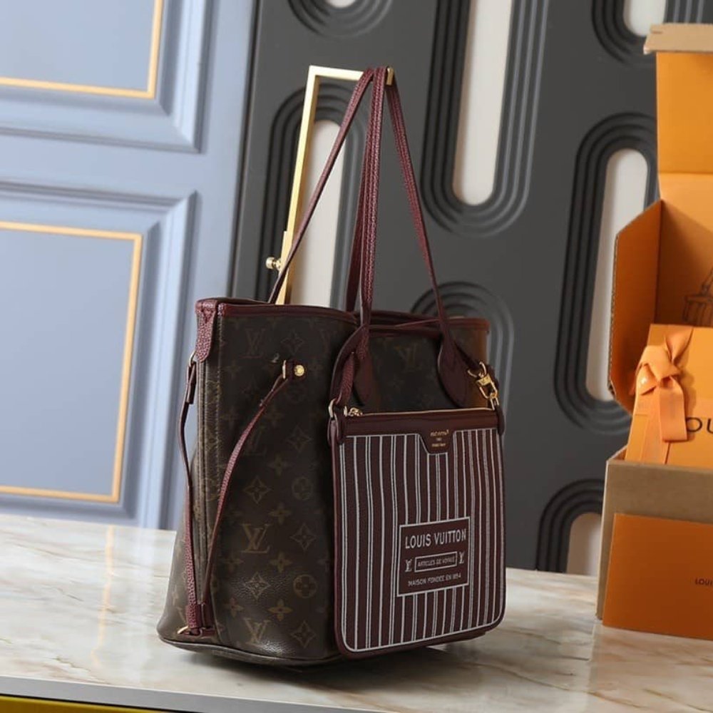 L0vis Vvtt0n Neverfull Inside Out MM Monogram Wine 31Cm M25663