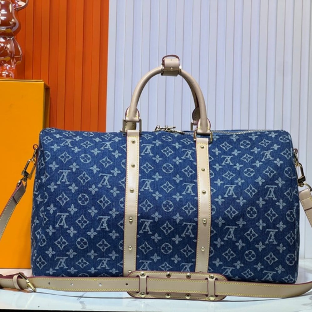 L0vis Vvtt0n Keepall Bandouliere 45 Denim Blue 45Cm