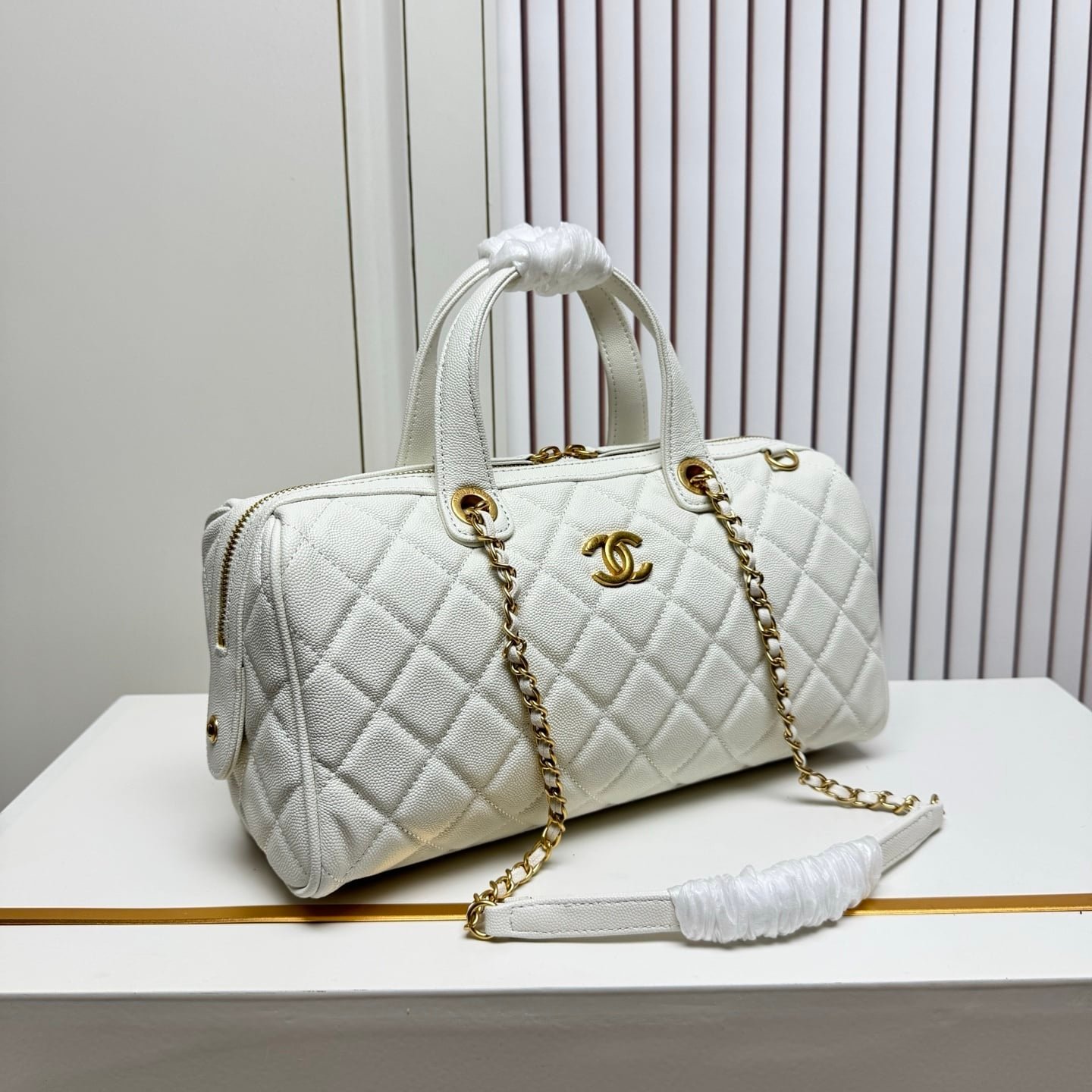 [S*per Vip 1:1] Ch**el Large Bowling Bag White 31Cm As5579 B20894 10601