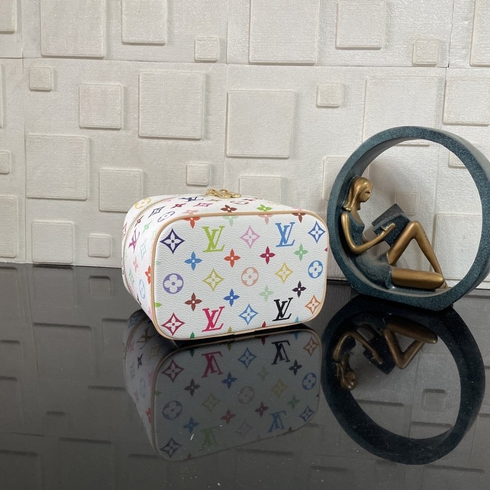 [S*per Vip 1:1] L0vis Vvtt0n X Takashi Murakami Nice Mini Multicolored White 24Cm M28340
