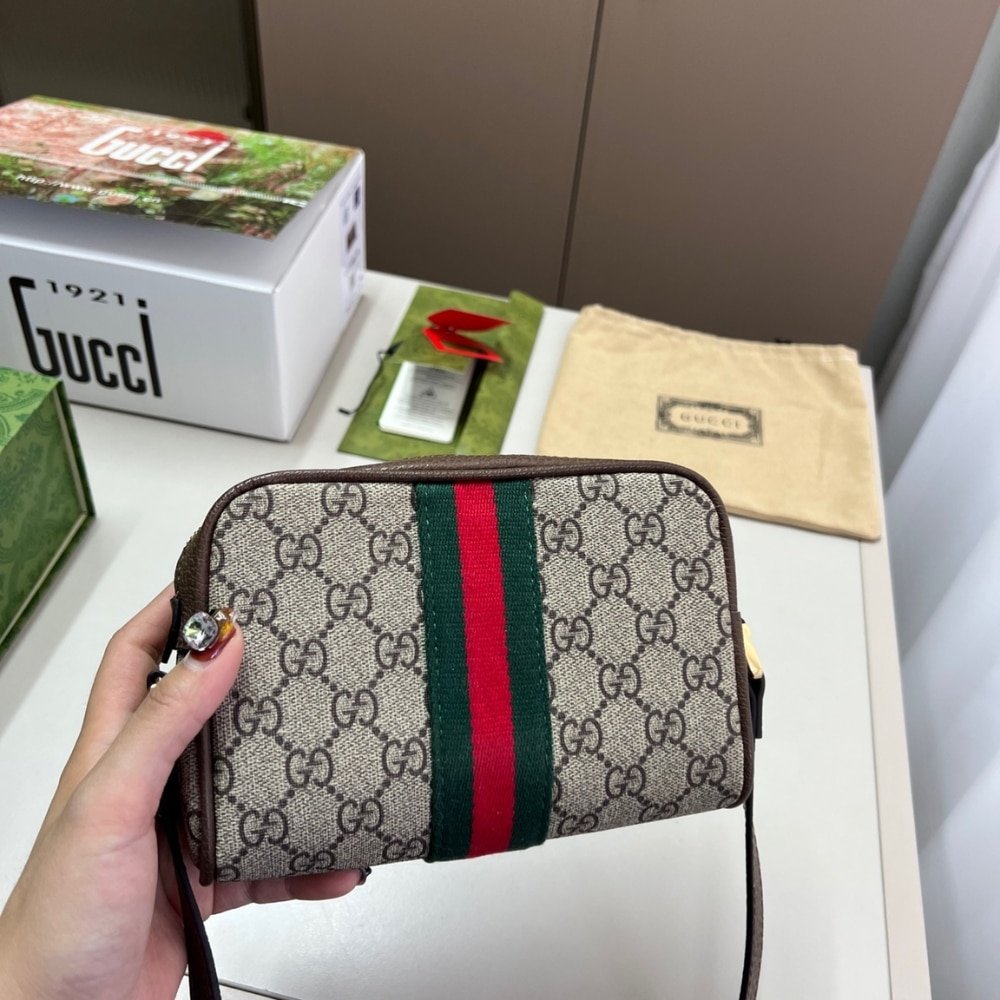Gvc*1 Ophidia Mini Bag Beige And Ebony 17Cm 517350 96Iws 8745