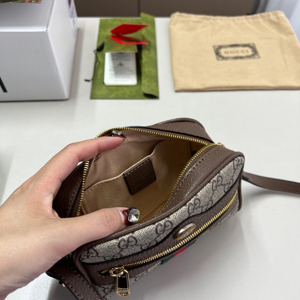 Gvc*1 Ophidia Mini Bag Beige And Ebony 17Cm 517350 96Iws 8745