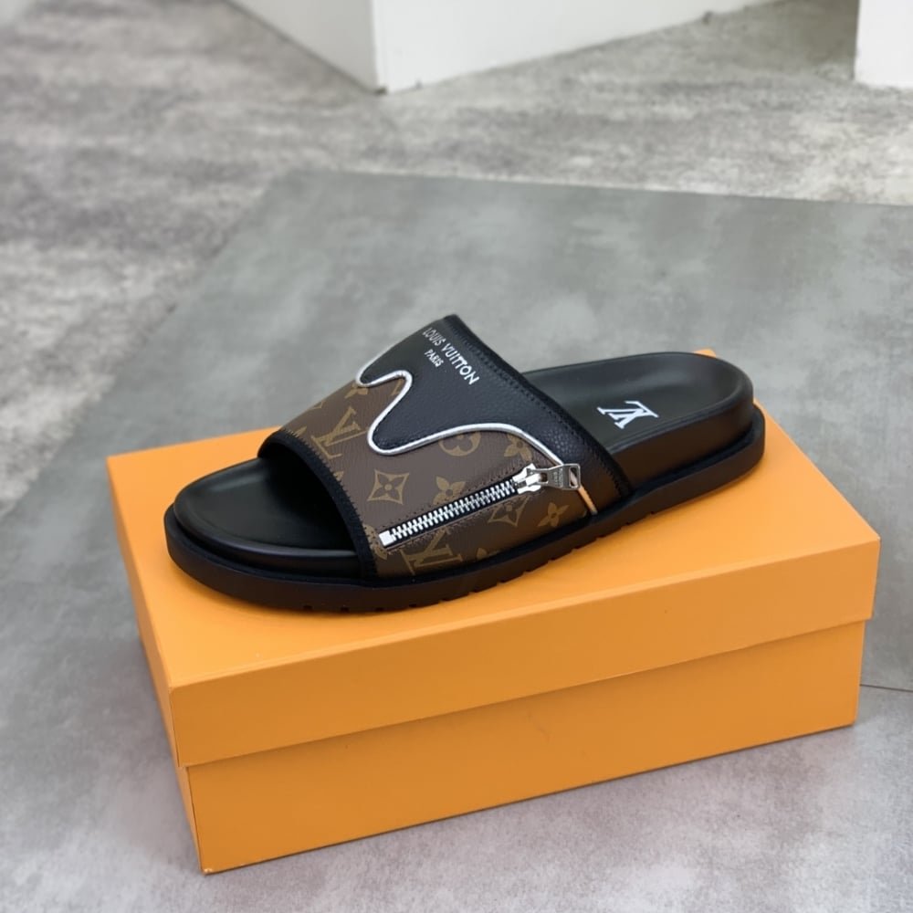 L0vis Vvtt0n Velcro Slippers Lock Edge Brown