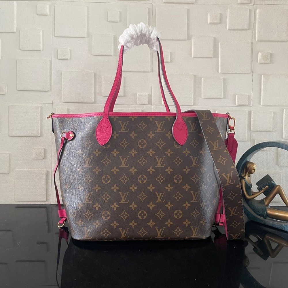 [S*per Vip 1:1] L0vis Vvtt0n Neverfull Bandoulière Inside Out MM Bag Pink 31Cm M12707