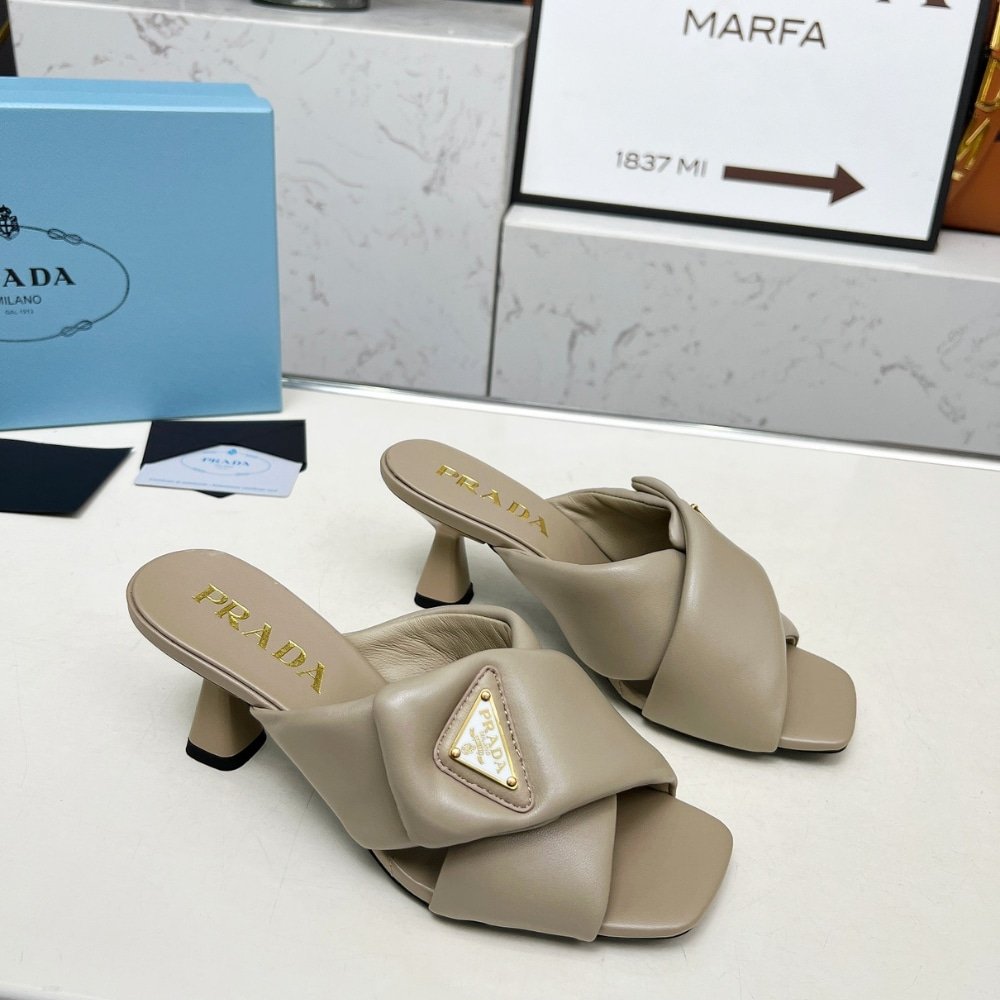 Pra*a Padded Nappa Sandals Beige 1Xx754 2Dl8 F0036 F 065