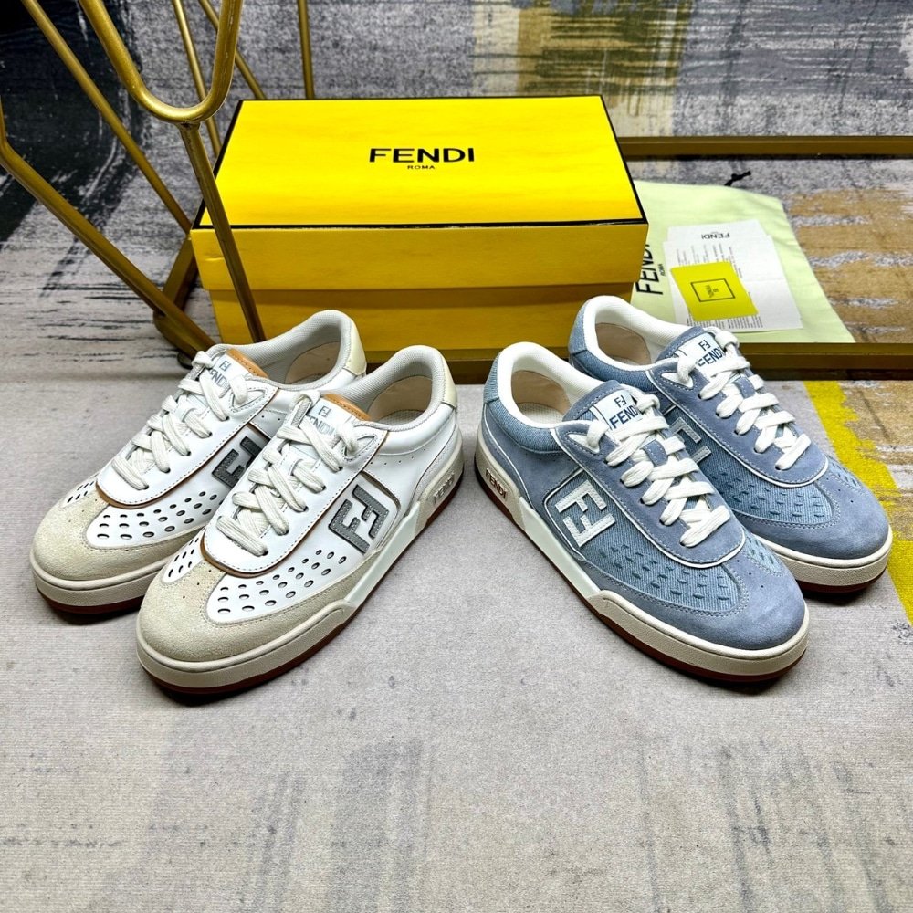 F**di Match Suede Low Tops White And Brown 8E8670Asb2F1Rux