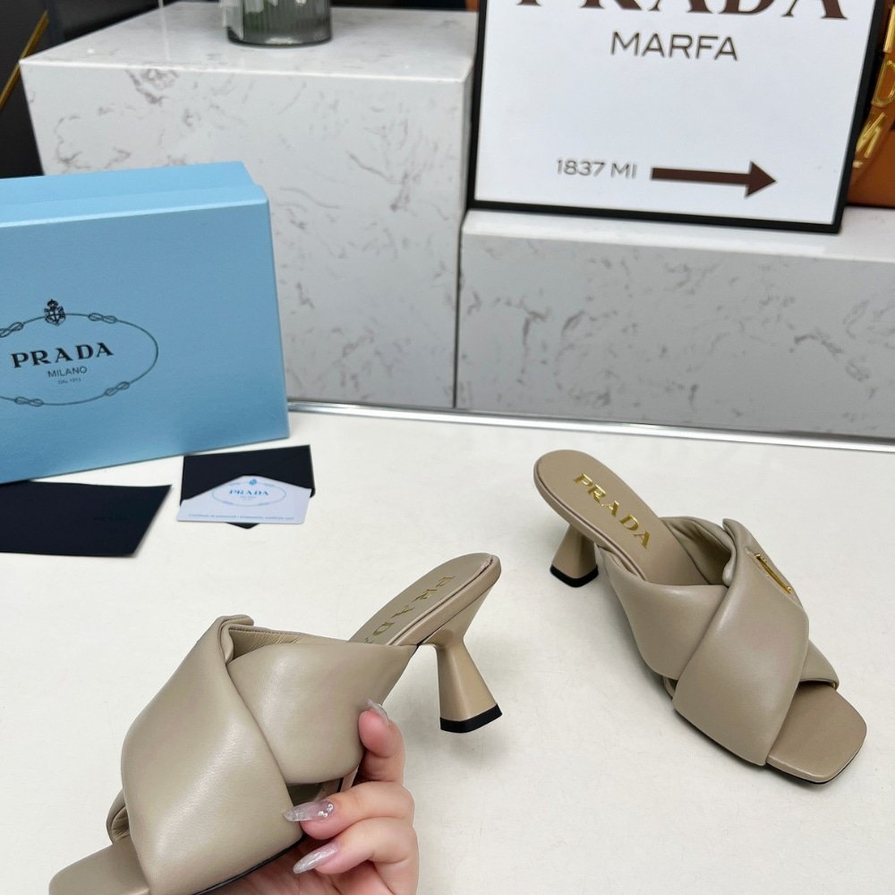 Pra*a Padded Nappa Sandals Beige 1Xx754 2Dl8 F0036 F 065