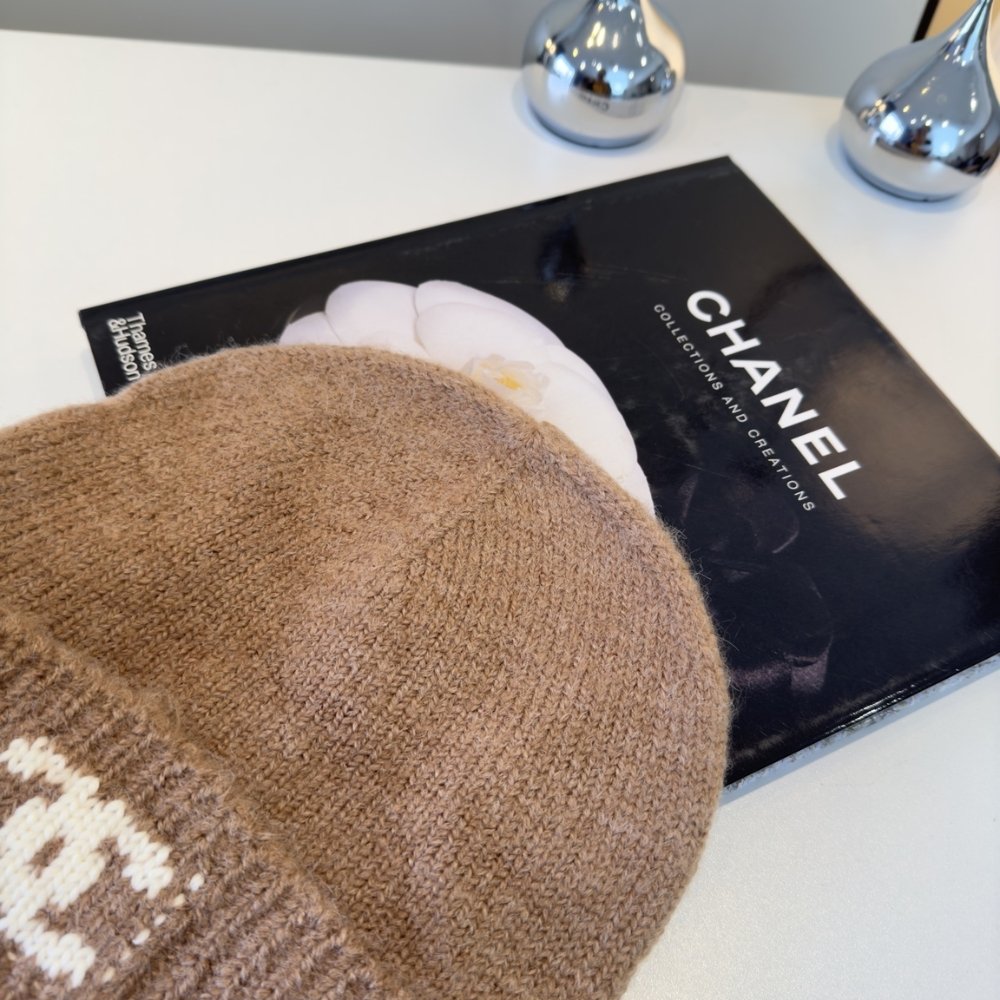 Ch**el Cc Knitted Beanie Brown