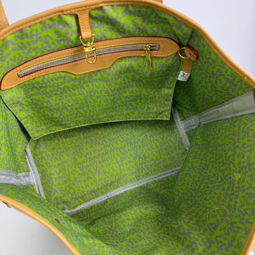 L0vis Vvtt0n Neverfull Mm Tote Bag Monogram Graffiti Green 33Cm M93703