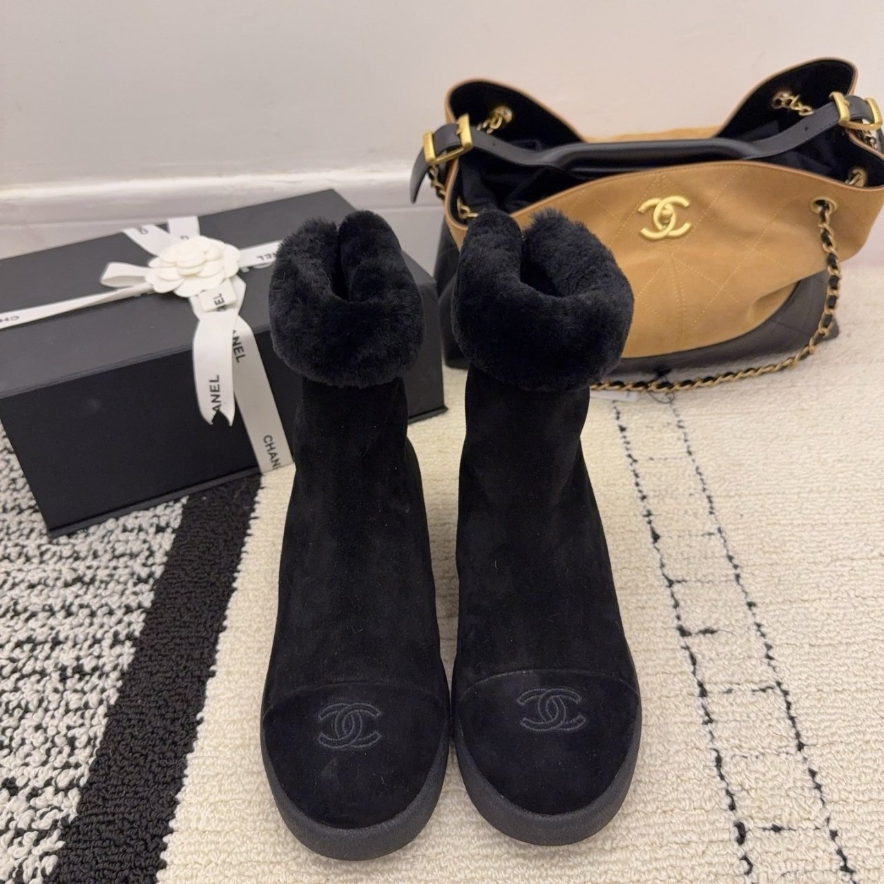 Ch**el Suede Ankle Boots Black G45941 B17918 94035