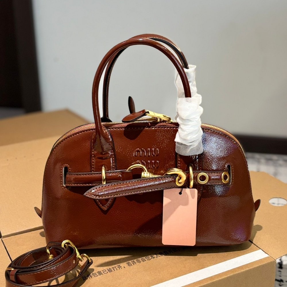 M1um1u Aventure Nappa Top Handle Bag Oak 28Cm 5Bb169 2Bbl F0316 V Ooo