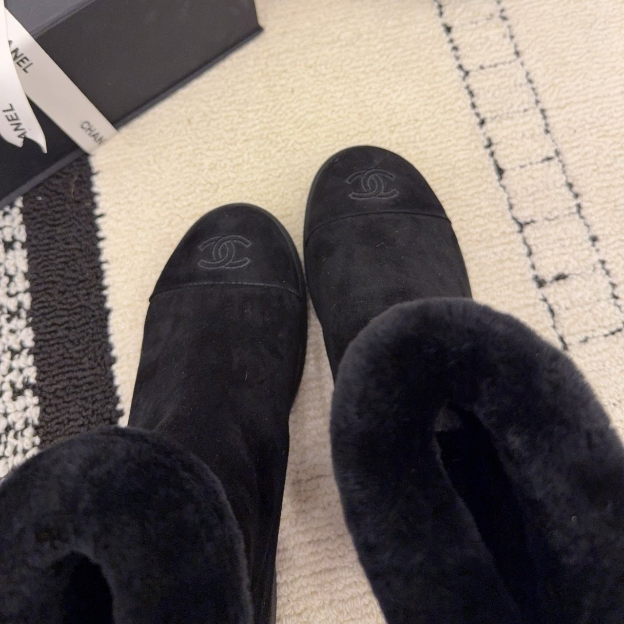 Ch**el Suede Ankle Boots Black G45941 B17918 94035