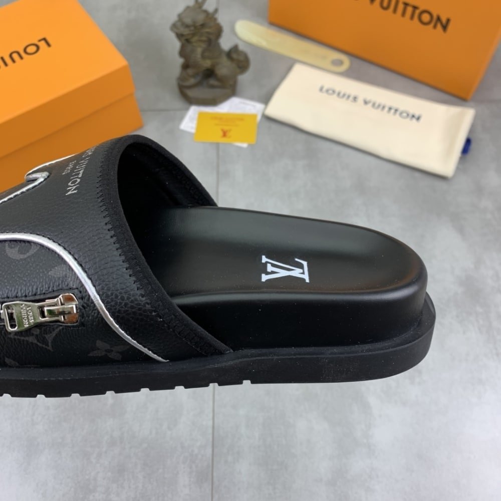 L0vis Vvtt0n Velcro Slippers Lock Edge Black