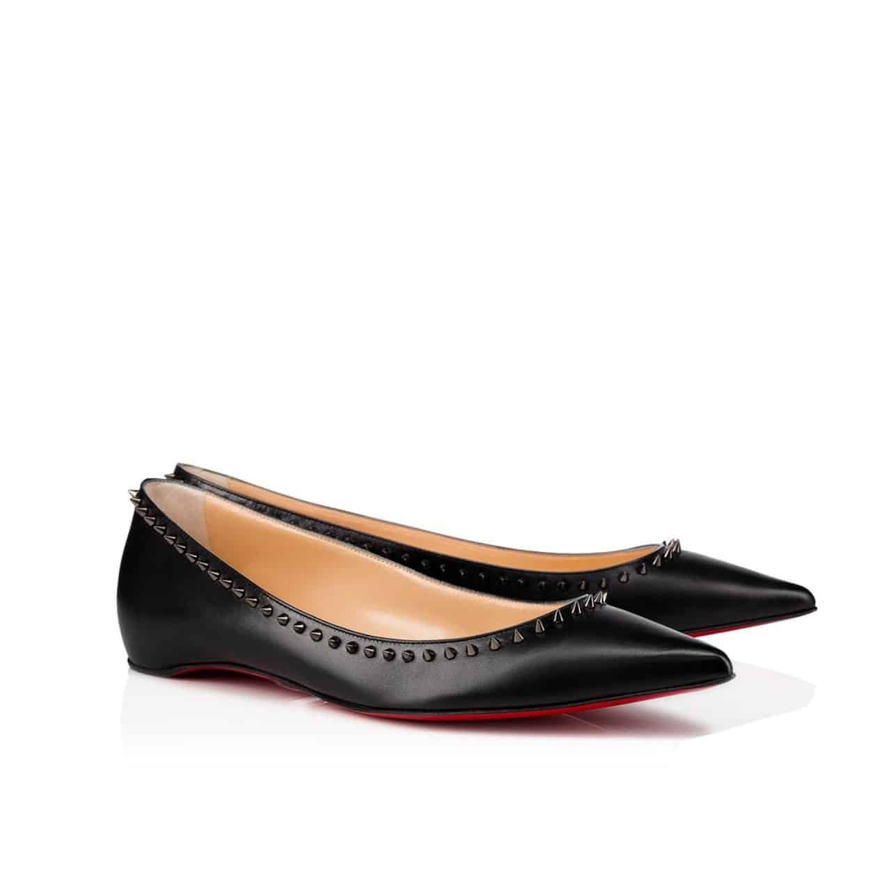 Chr1st1an Louboutin Studded Anjalina Flat Black 3151261B142