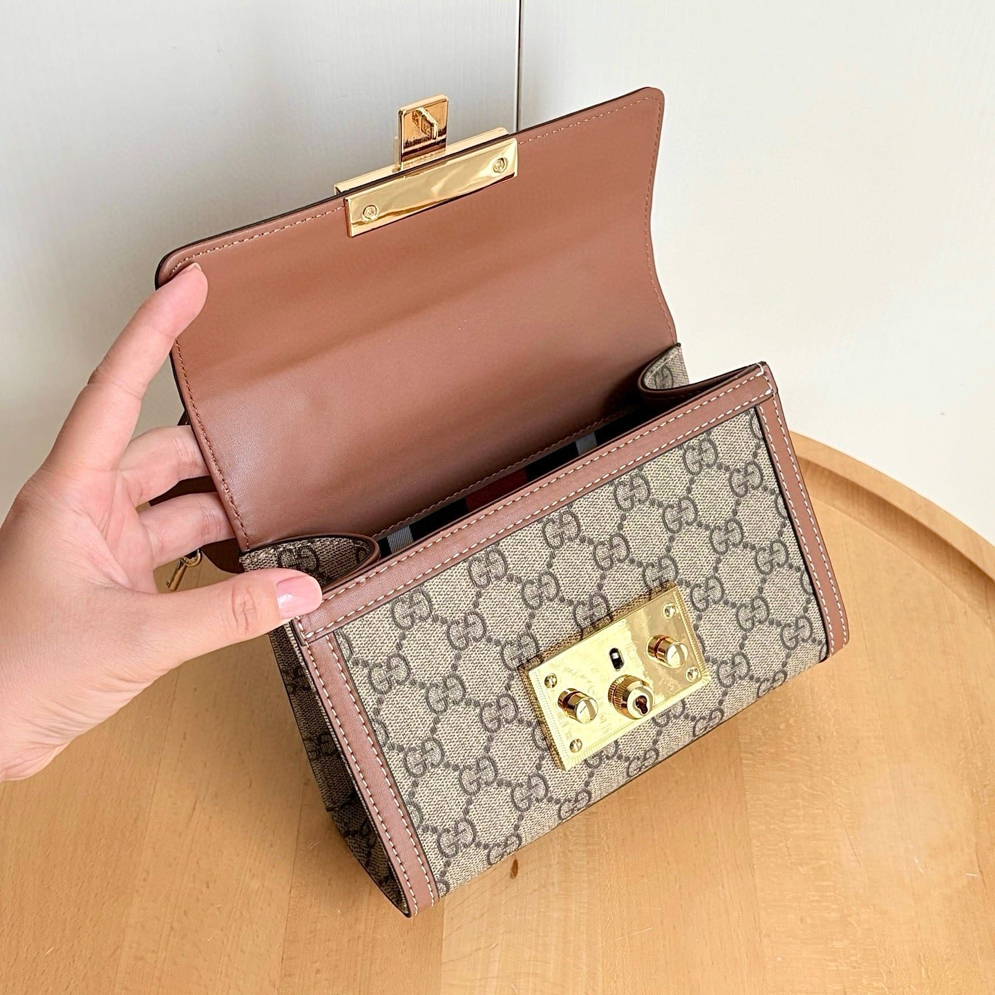 Gvc*1 Padlock Small Top Handle Bag Brown 20Cm ‎838999 Fad6L 9758