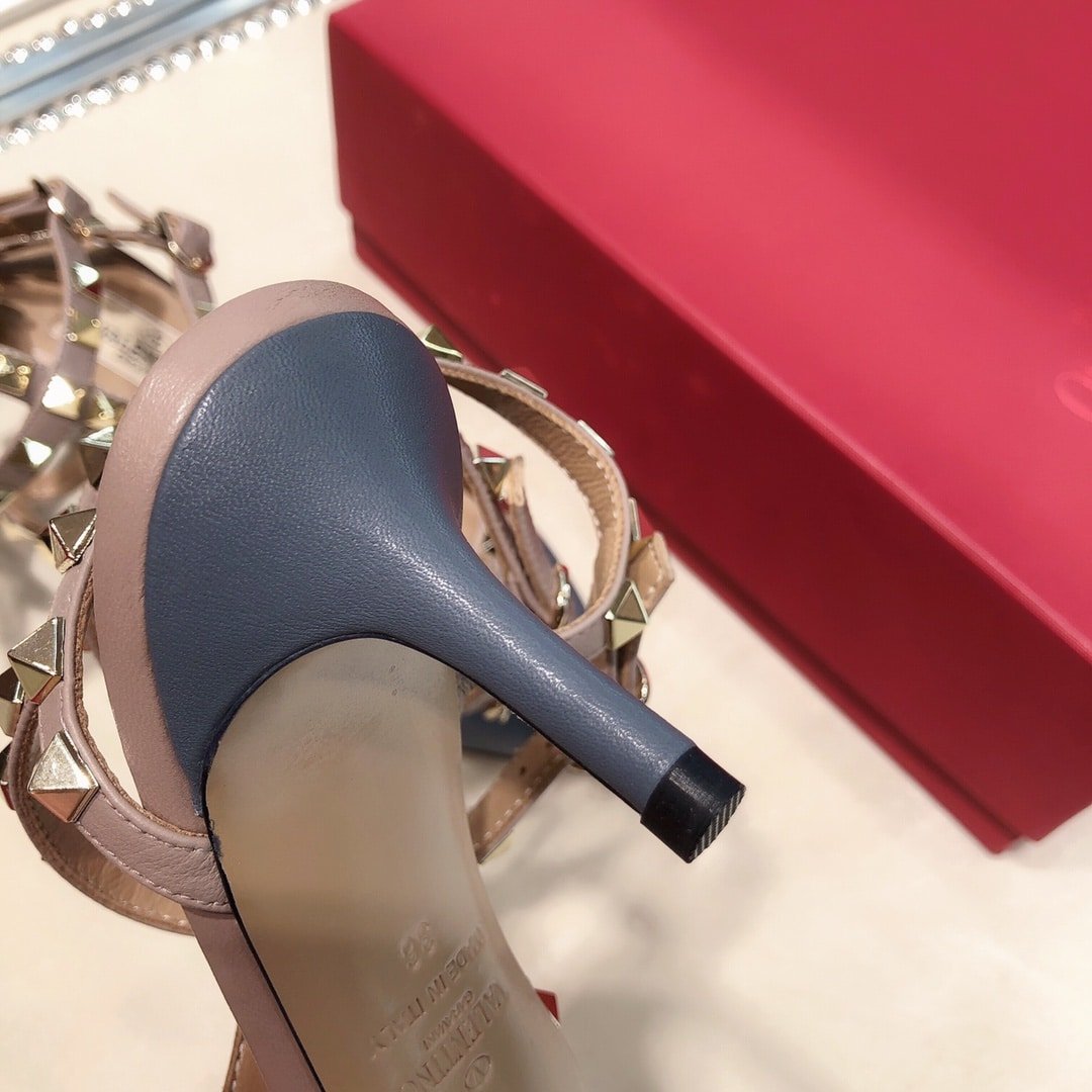 Va1e*ntin0 Rockstud Caged Blue Pump 65Mm Ww2S0375 Vodlq7