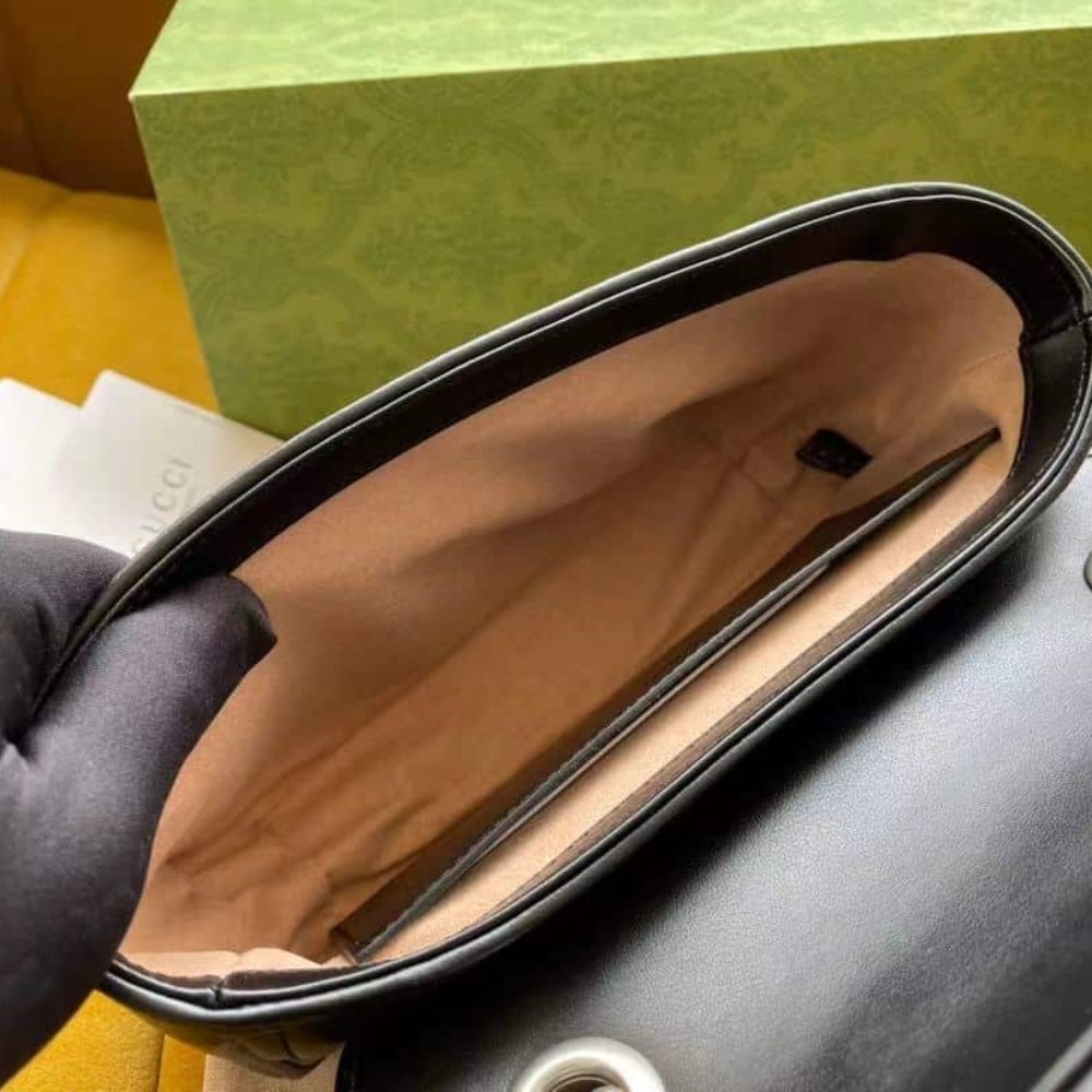 Gvc*1 Gg Marmont Mini Shoulder Bag Black 22Cm 446744 Um8An 1000