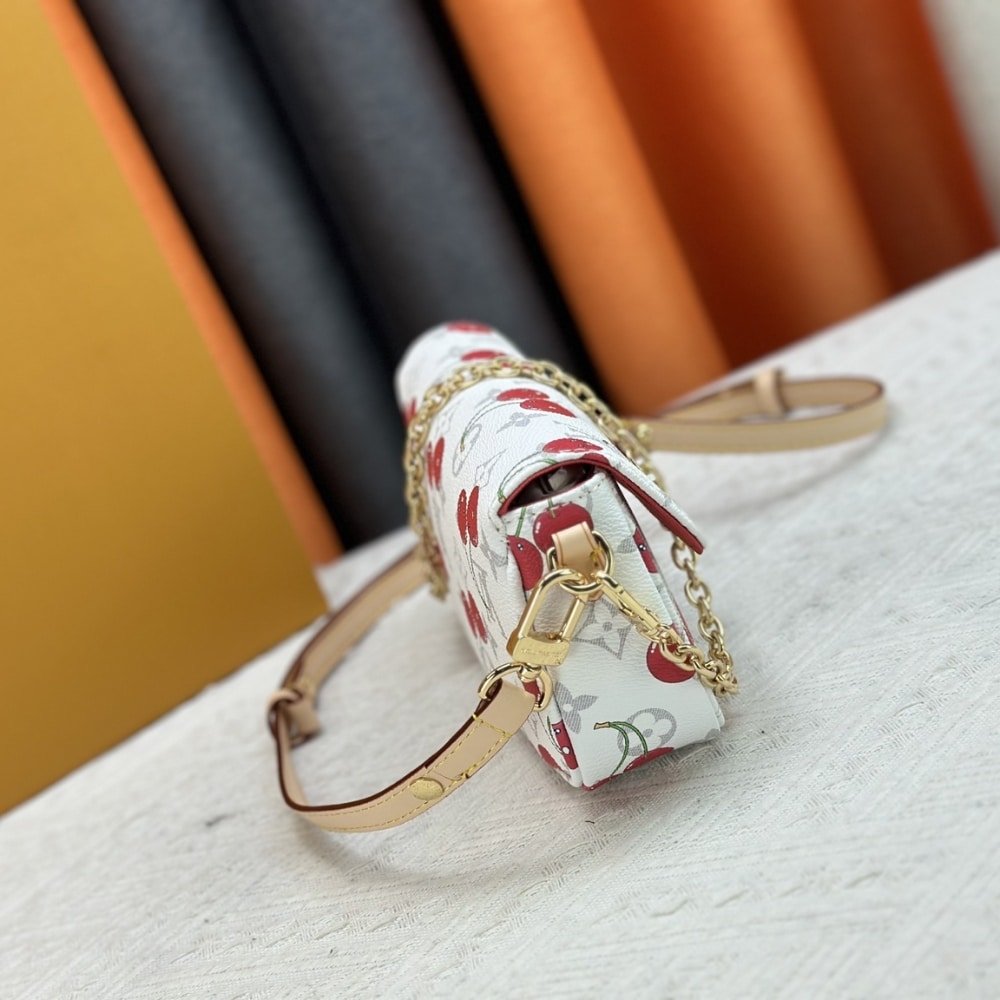 L0vis Vvtt0n X Murakami Wallet On Chain Ivy Monogram Cherry White 23Cm M14239