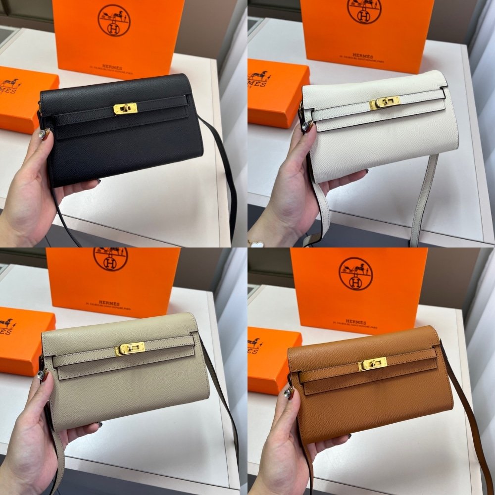 H**me5 Kelly Classique To Go Wallet White 19Cm H080254Ccag