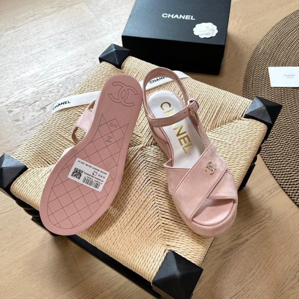 Ch**el Interlocking Cc Sandals Pink