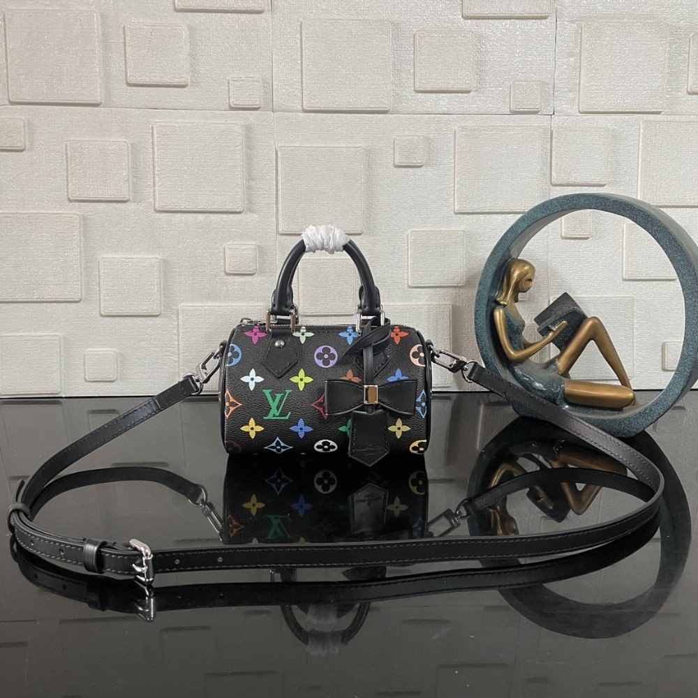 [S*per Vip 1:1] L0vis Vvtt0n X Murakami Nano Speedy Bag Black 16Cm M13406