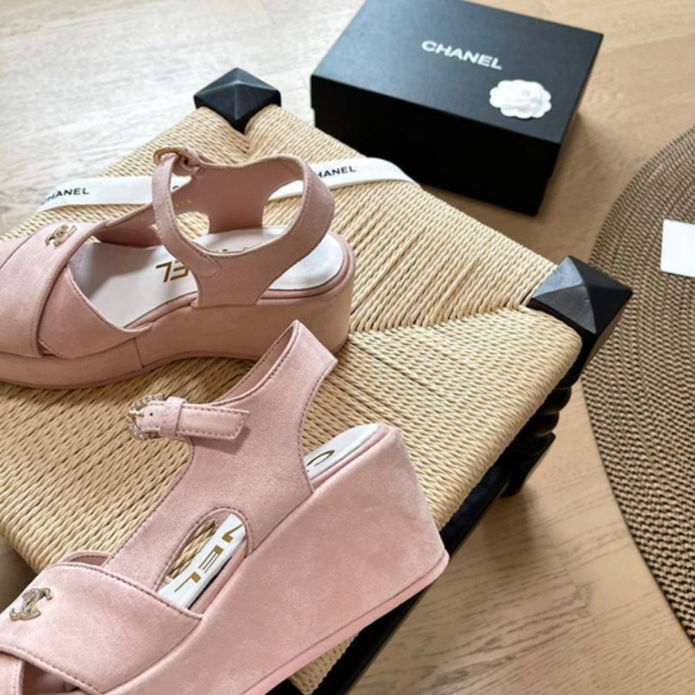 Ch**el Interlocking Cc Sandals Pink