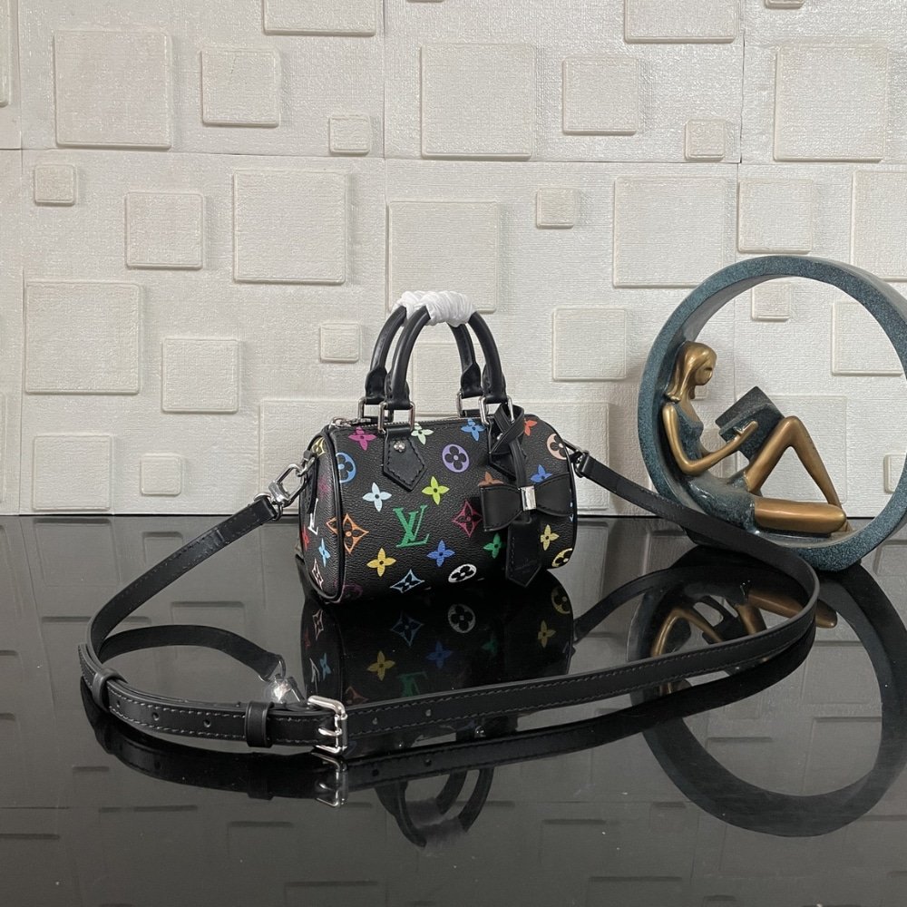 [S*per Vip 1:1] L0vis Vvtt0n X Murakami Nano Speedy Bag Black 16Cm M13406