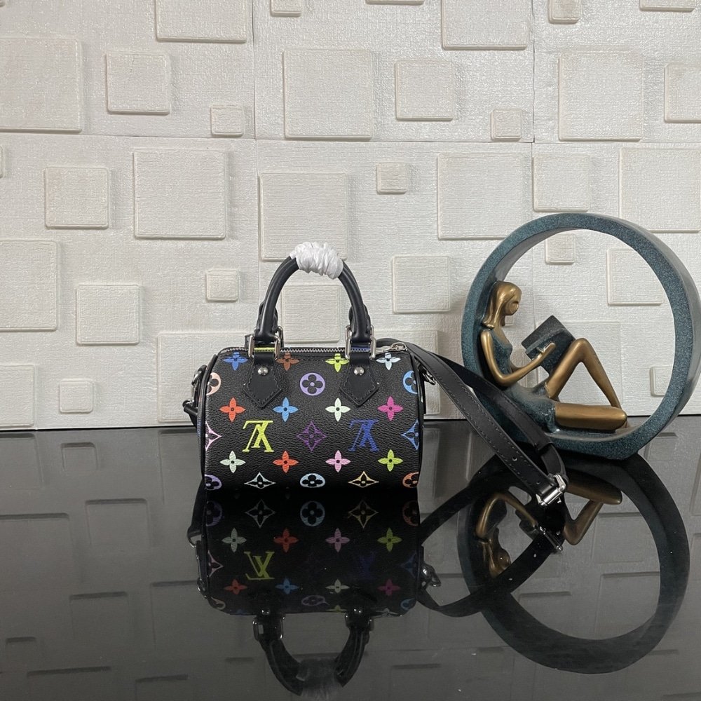 [S*per Vip 1:1] L0vis Vvtt0n X Murakami Nano Speedy Bag Black 16Cm M13406