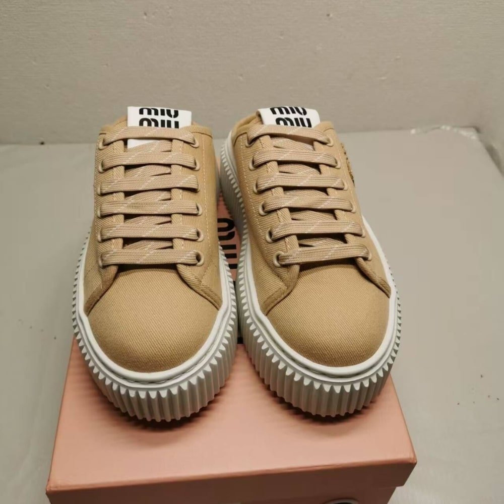 M1um1u Denim Sneaker Mules Colonial Beige 5E390E 3Ars F0044 F 005