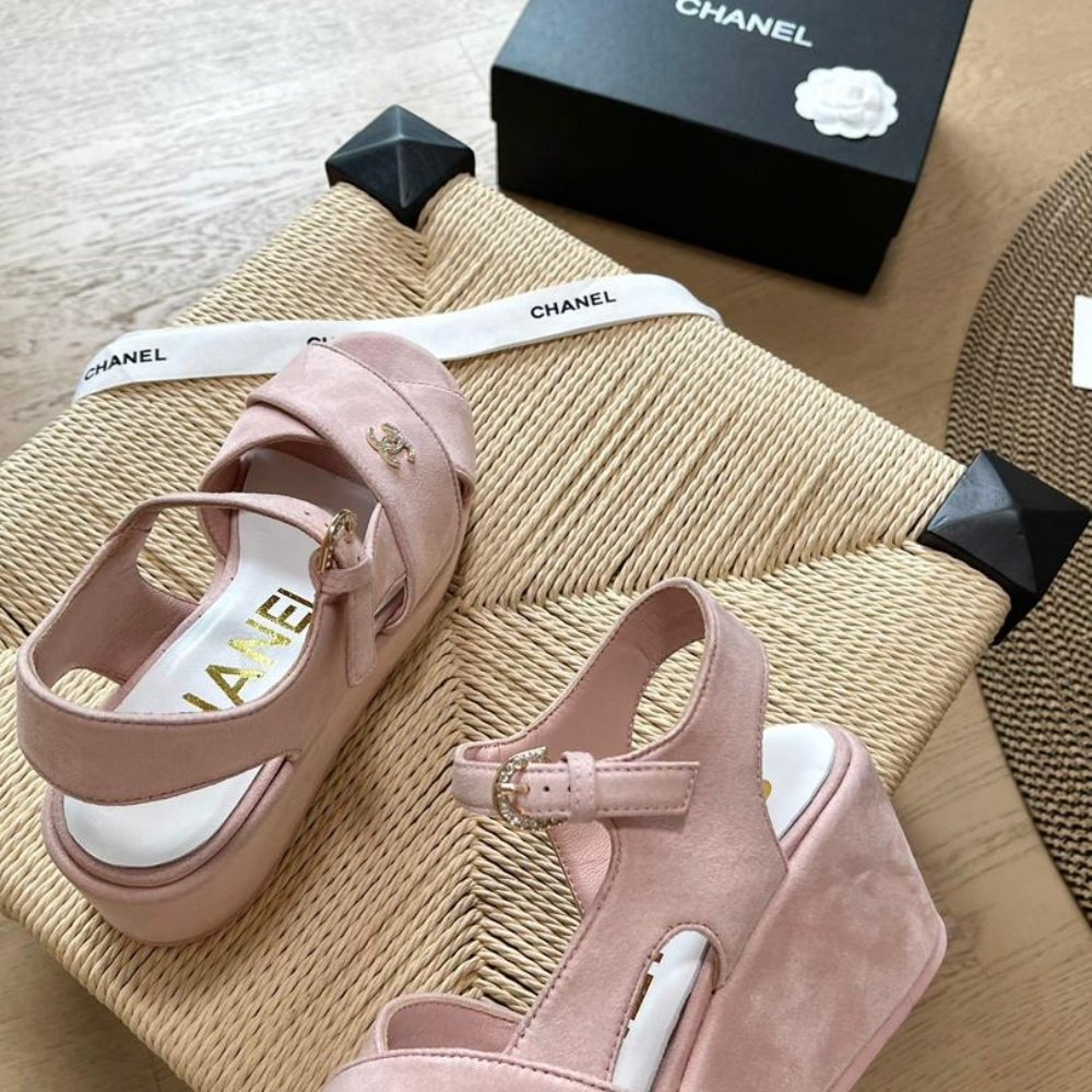 Ch**el Interlocking Cc Sandals Pink