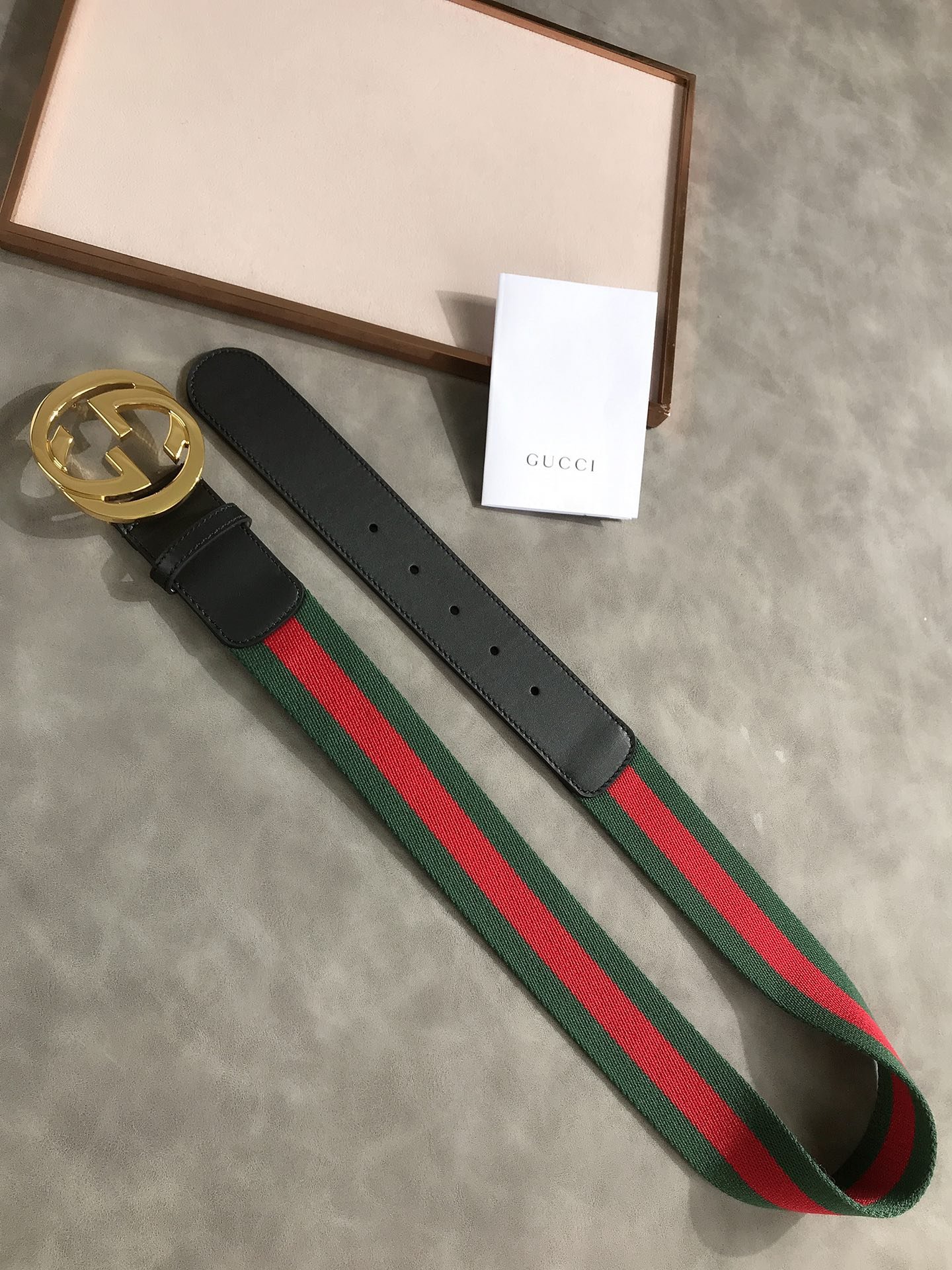 Gvc*1 Web Belt With G Buckle Green 4Cm