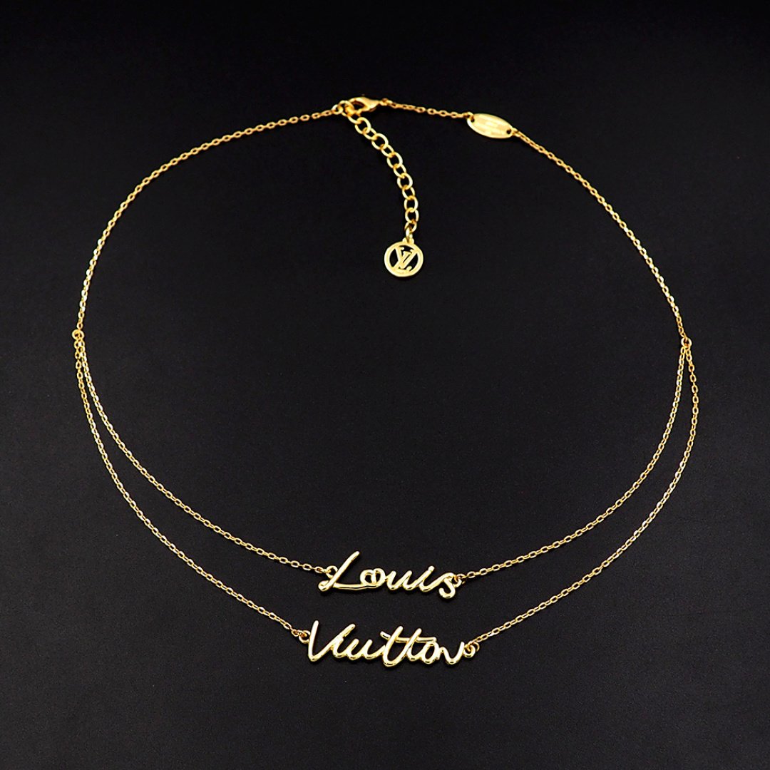 L0vis Vvtt0n Lv Script Necklace Gold M03263