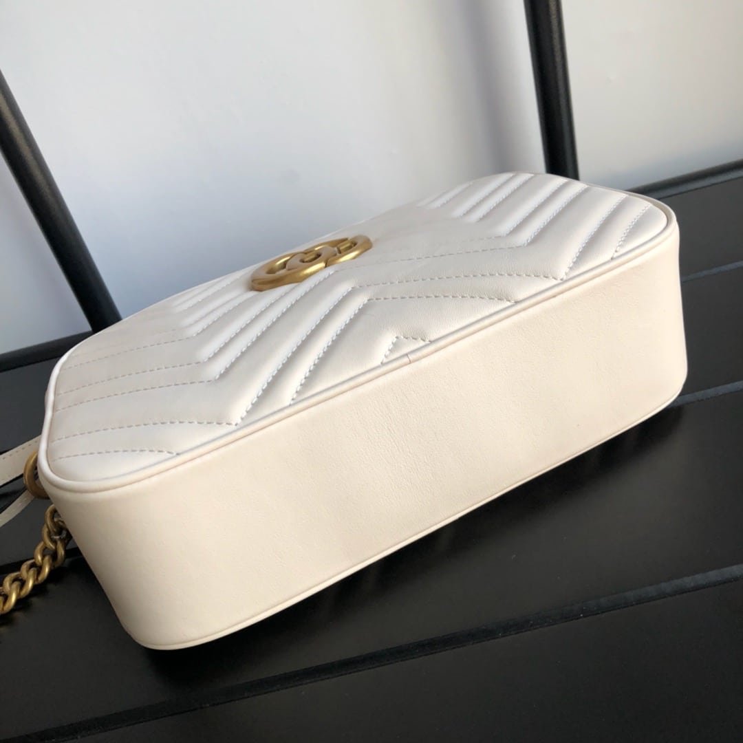 Gvc*1 Gg Marmont Small Camera Bag White 24Cm 447632 Dtd1T 9022