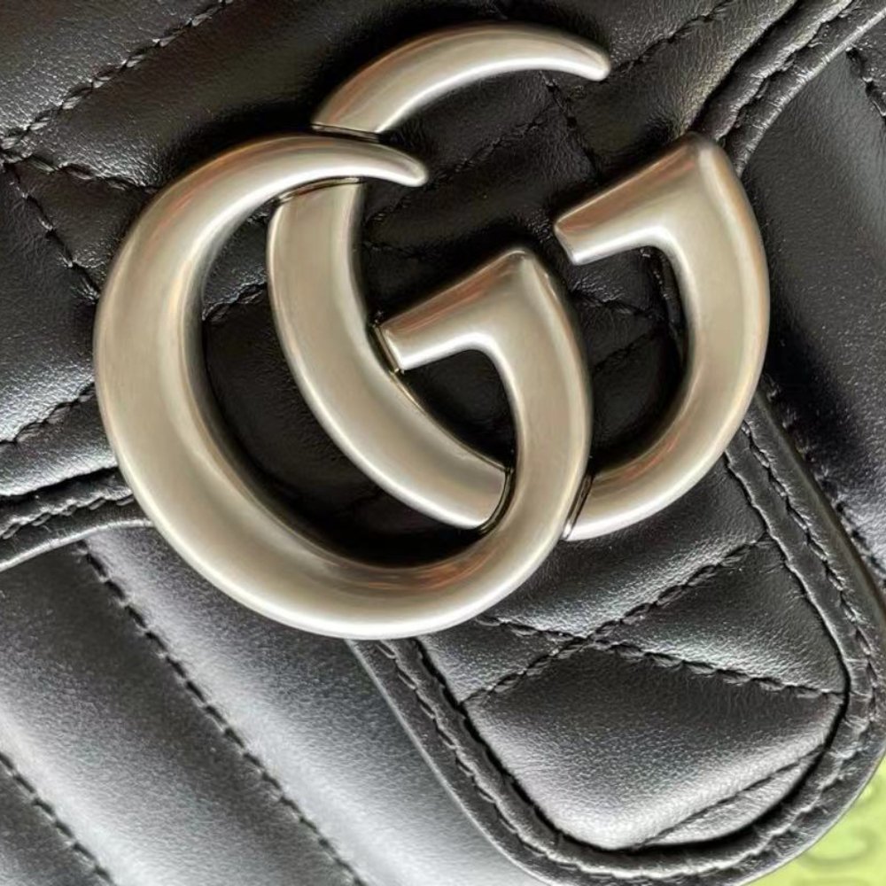 Gvc*1 Gg Marmont Mini Shoulder Bag Black 22Cm 446744 Um8An 1000