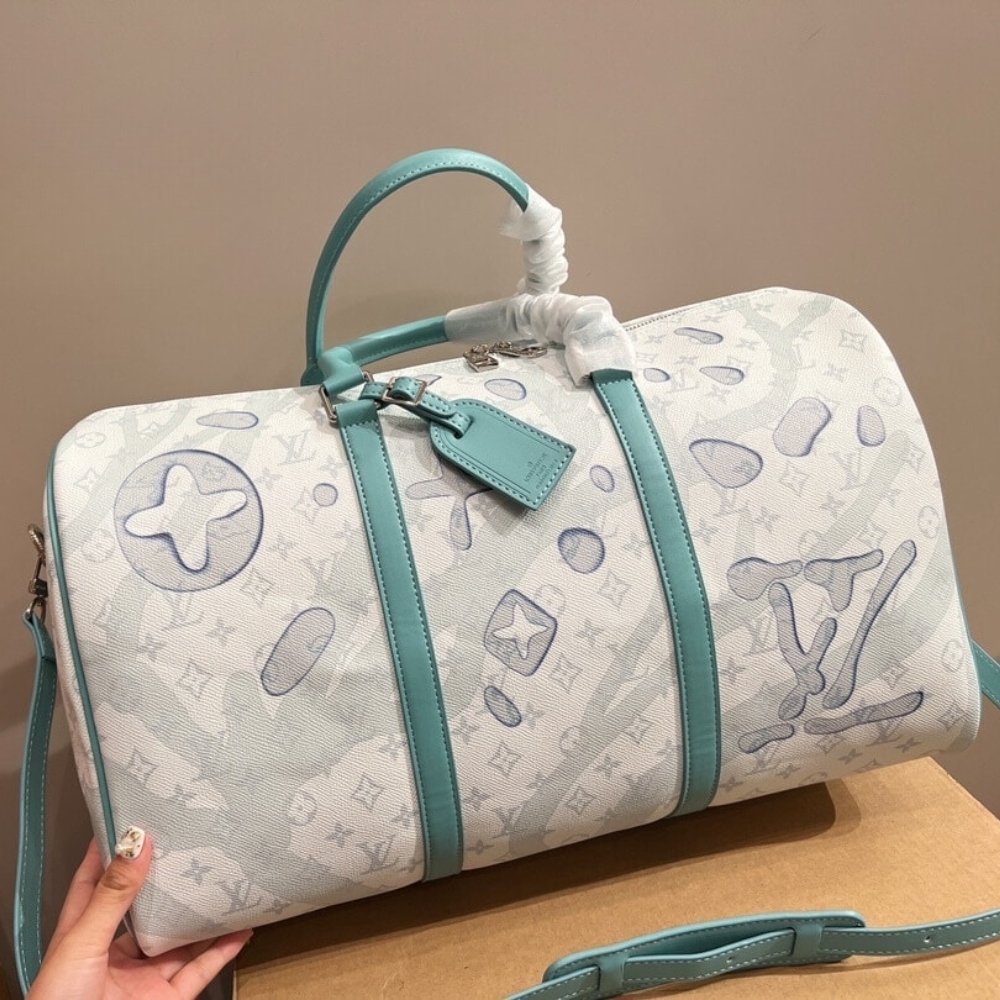 L0vis Vvtt0n Keepall Bandouliere 50 Crystal Blue 50Cm M22570
