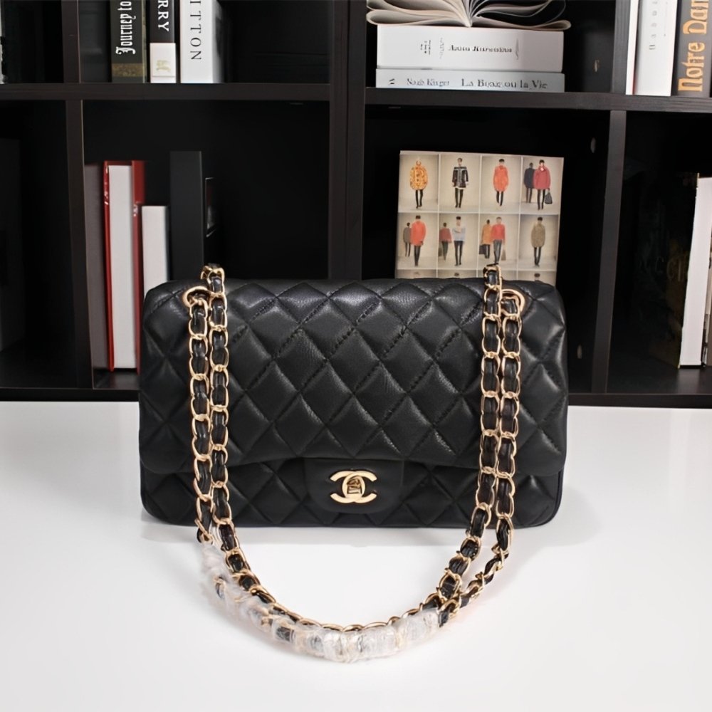 Ch**el Classic Handbag Black 25Cm