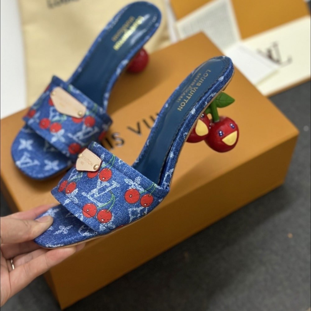 L0vis Vvtt0n X Takashi Murakami Lily Mule Denim Blue 1Ahltf