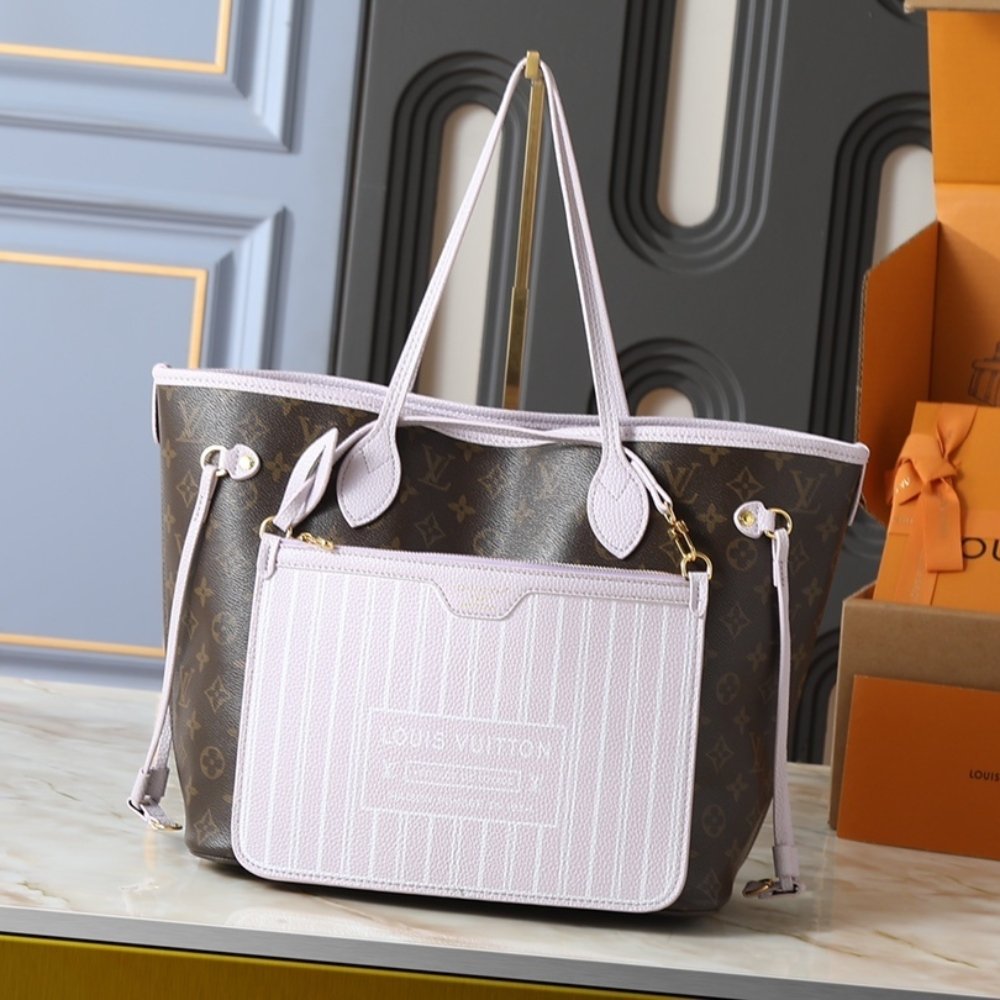 L0vis Vvtt0n Neverfull Inside Out MM Monogram Misty Lilac 31Cm