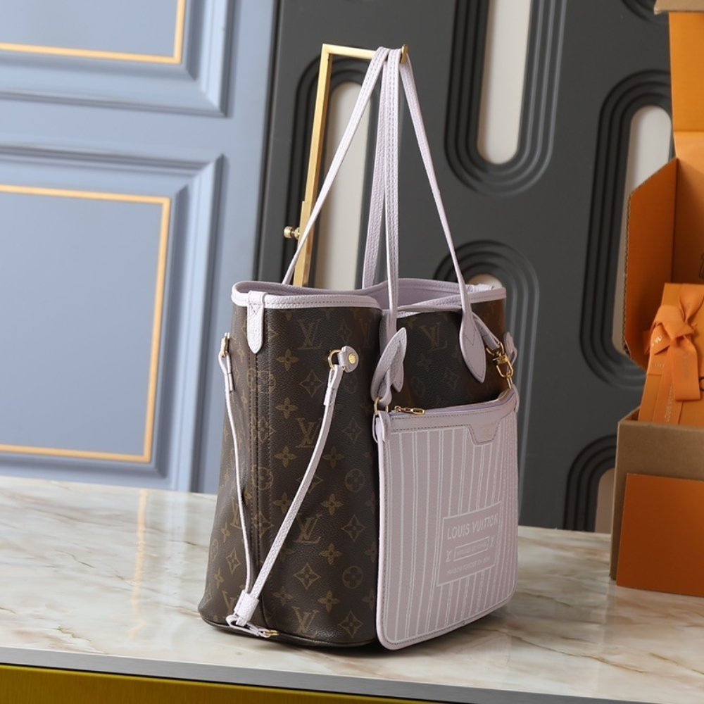 L0vis Vvtt0n Neverfull Inside Out MM Monogram Misty Lilac 31Cm