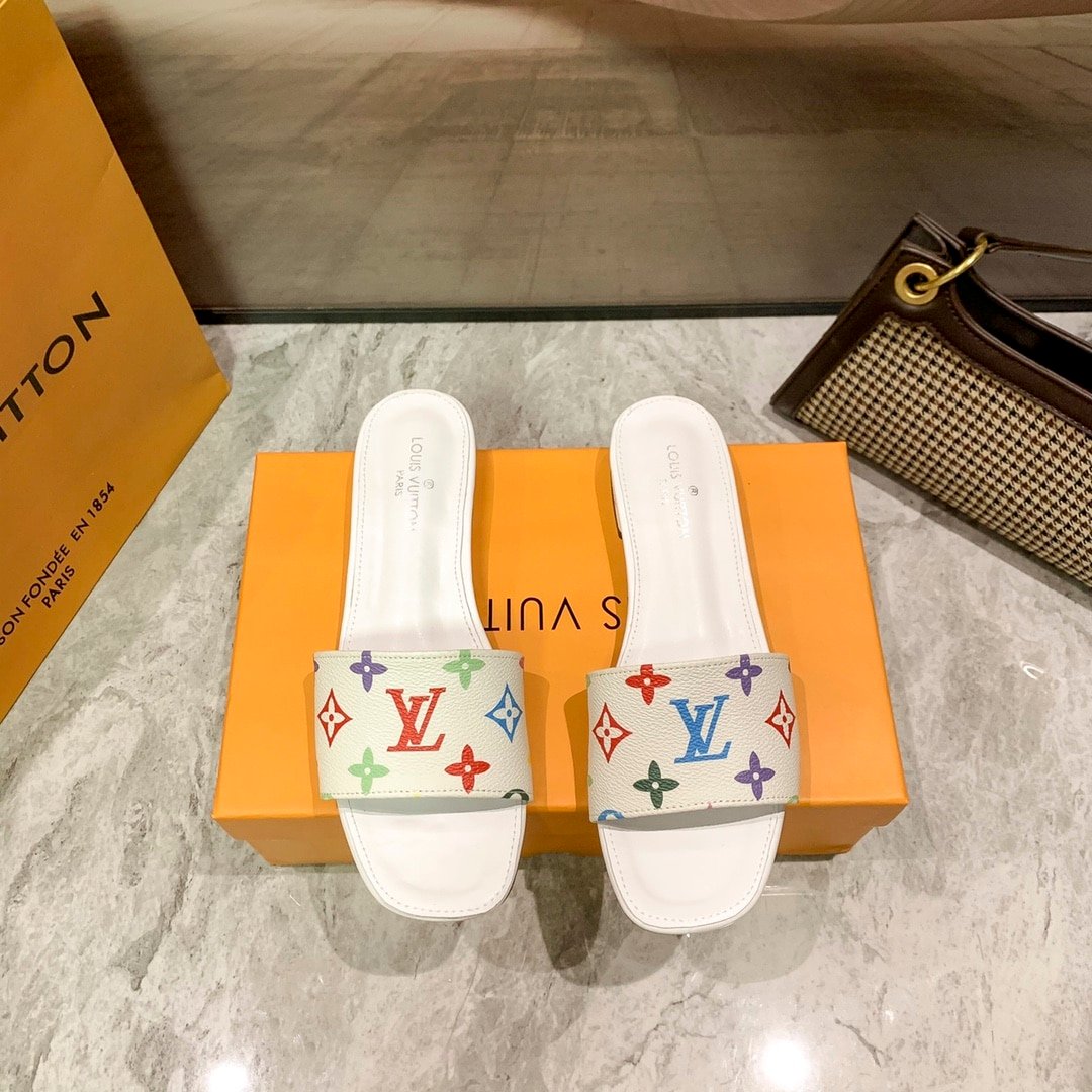 L0vis Vvtt0n Lock It Flat Mule Monogram Multicolor