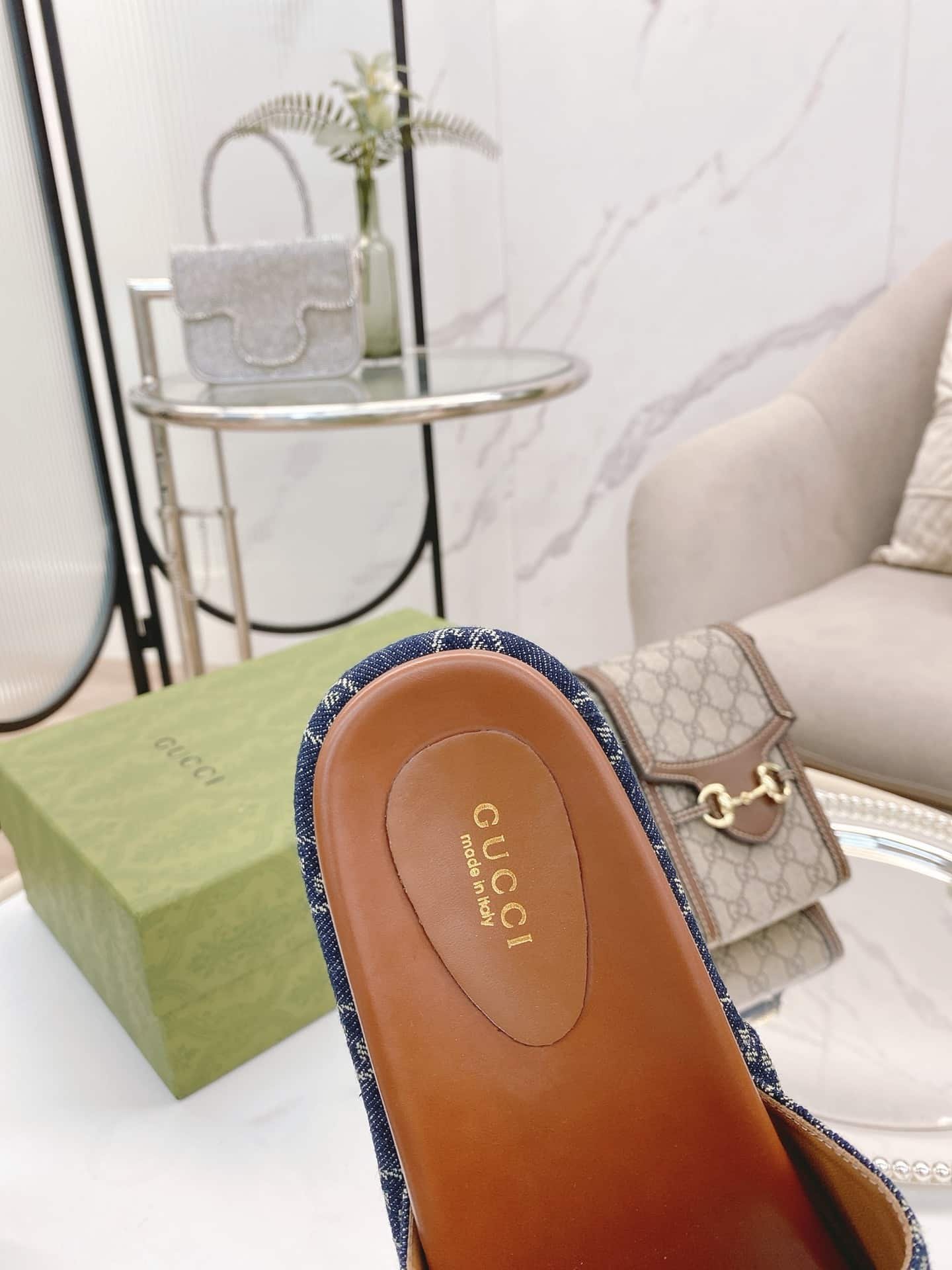 Gvc*1 Women’S Platform Slide Sandal Blue ‎623212 2Kq00 4402
