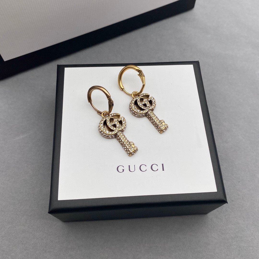Gvc*1 Gg Key Earrings With Crystals 645624 J1D50 8062