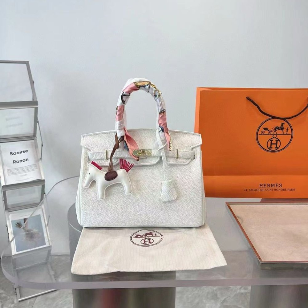 H**me5 Birkin 25 Gold Hardware Epsom White 25Cm