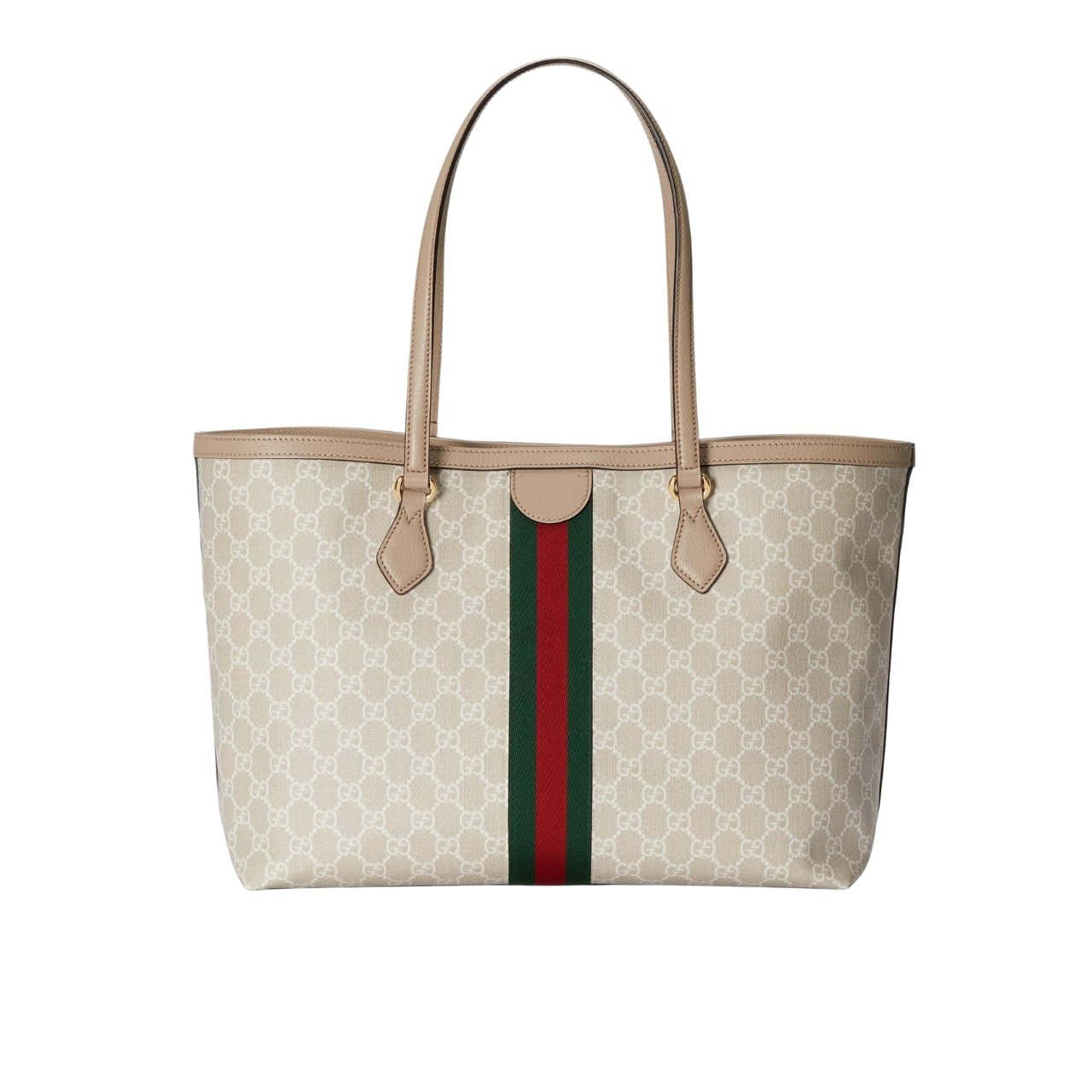 Gvc*1 Ophidia Medium Tote Bag Beige And White 38Cm 631685 Uulag 9682