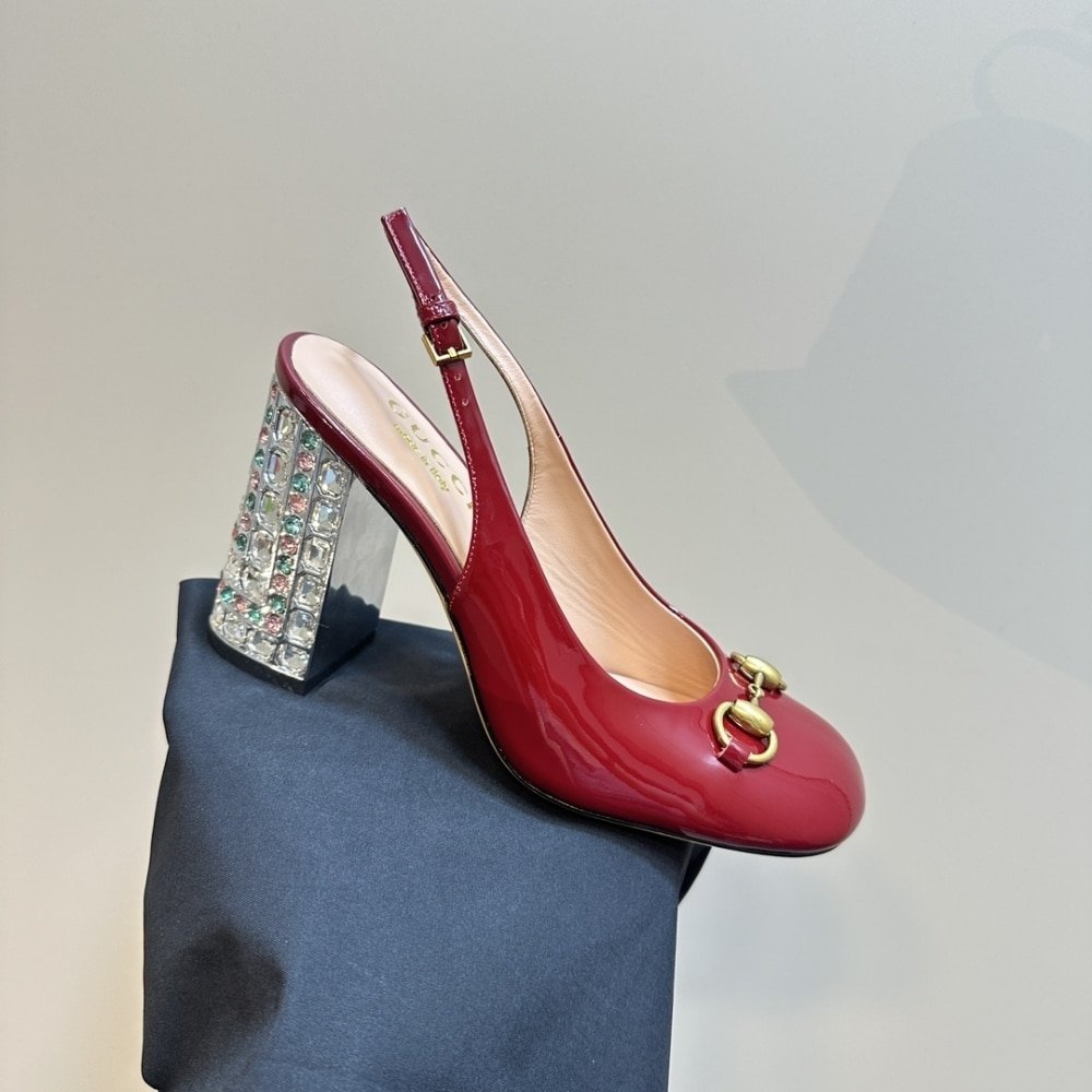 Gvc*1 Women’s Horsebit Pump With Crystals Red