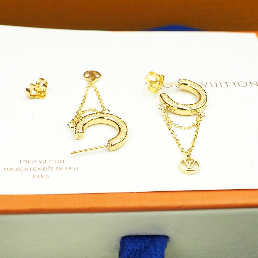 L0vis Vvtt0n Nanogram Mini Hoop Earrings Gold M00572