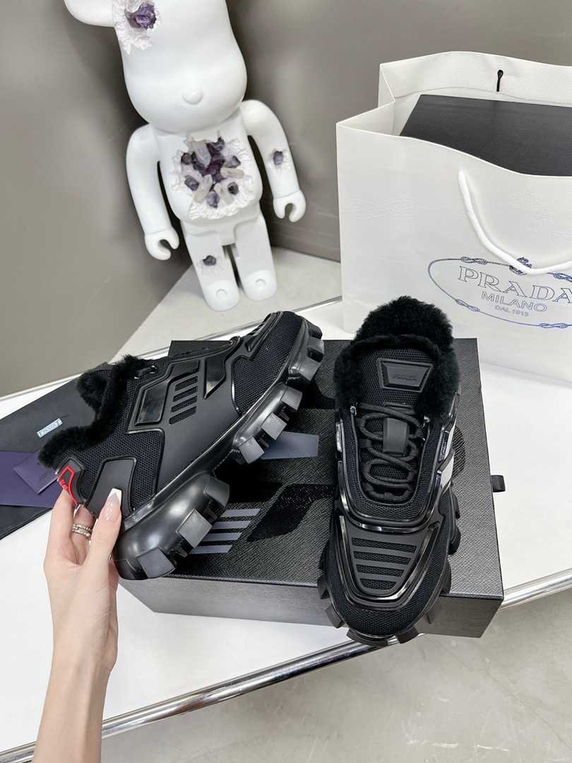 Pra*a Cloudbust Thunder Technical Fabric Sneakers Black