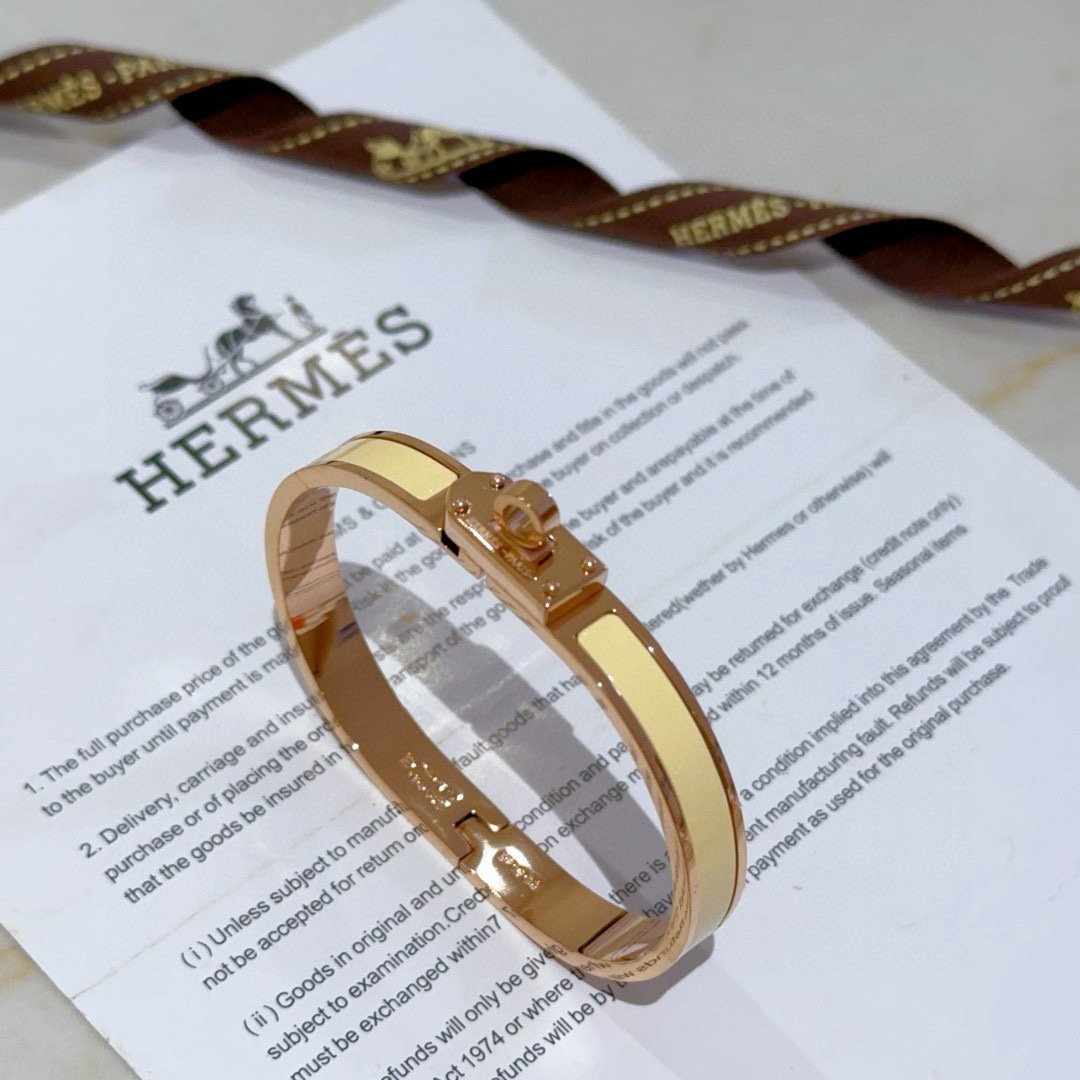 H**me5 Mini Clic Kelly Bracelet Yellow And Rose Gold H200004Fo68Gm